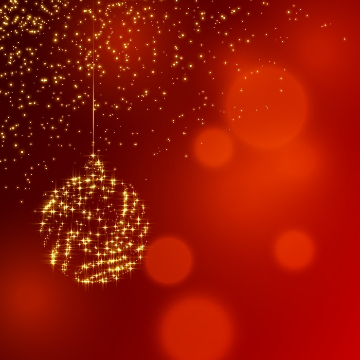 वेक्टर christmas shiny decoration ball on red glitter background