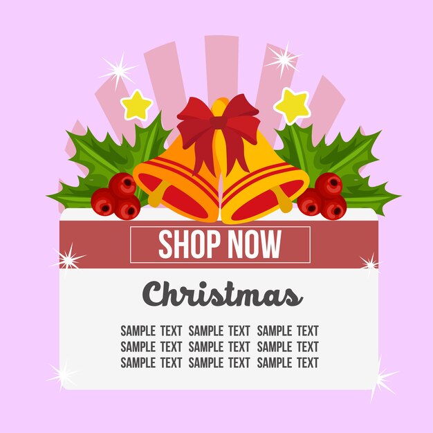 Christmas shop theme with bell decoration