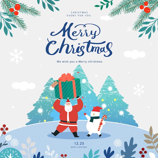 Vector christmas shopping illustration webbaner popup