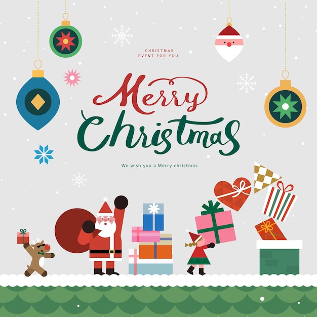 Vector christmas shopping illustration webbaner popup