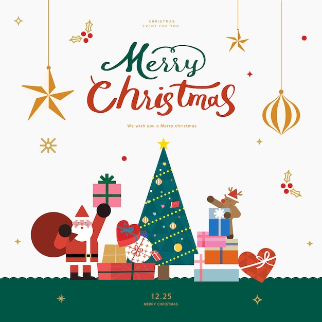 Vector christmas shopping illustration webbaner popup