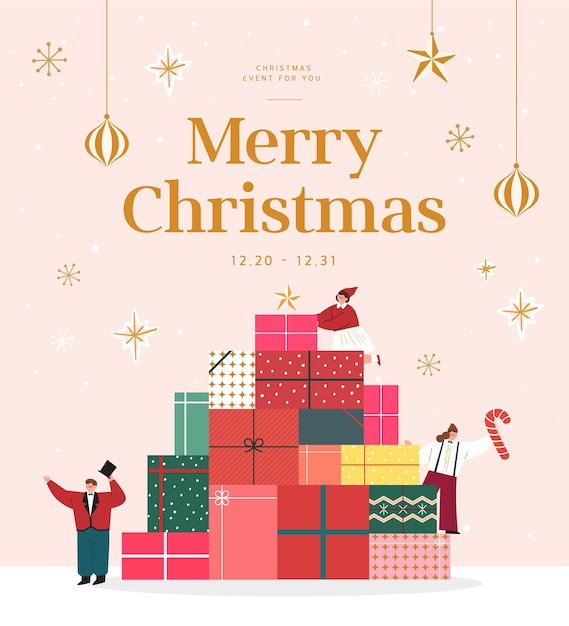 Christmas shopping template illustrationbaner