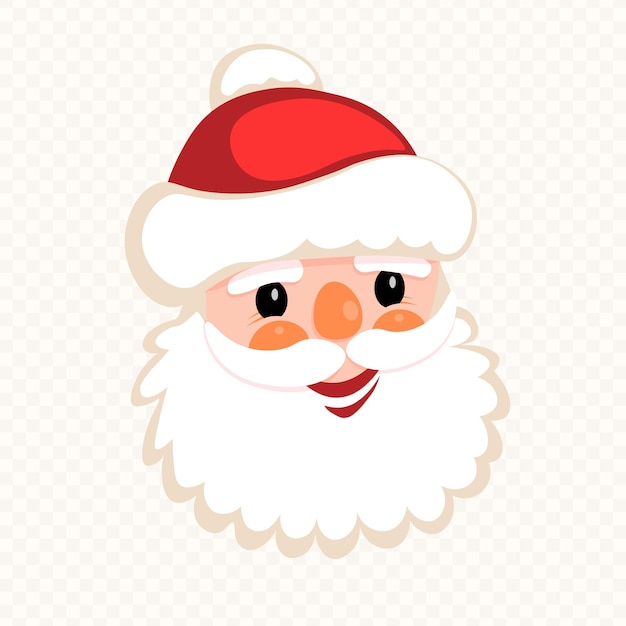 Christmas silhouette of smiling santa claus face