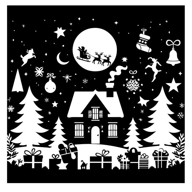 Vector christmas silhouette vector design