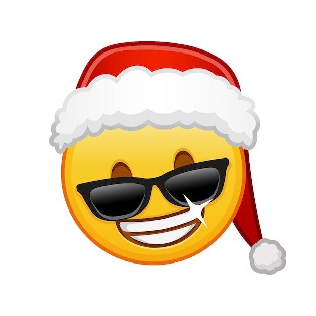 Christmas smiling face in sunglasses Large size of yellow emoji smile