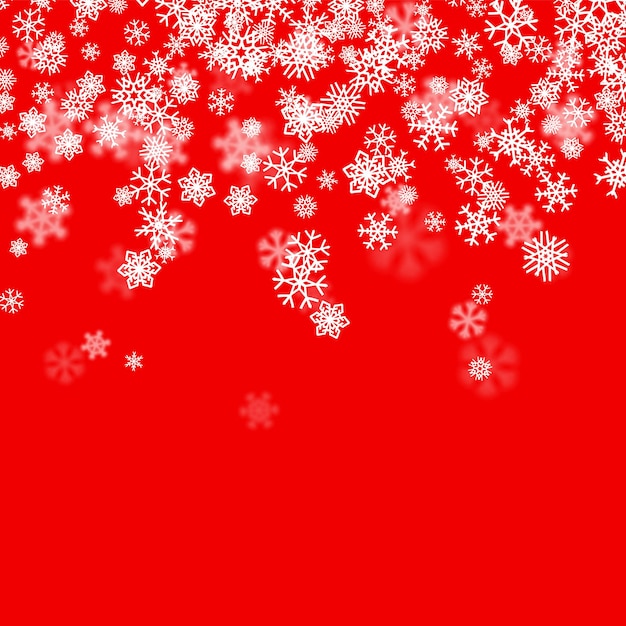 冬に散在する散乱雪のクリスマス雪背景