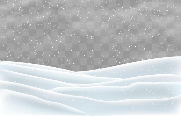 Vector christmas snow falling snowflakes on png background