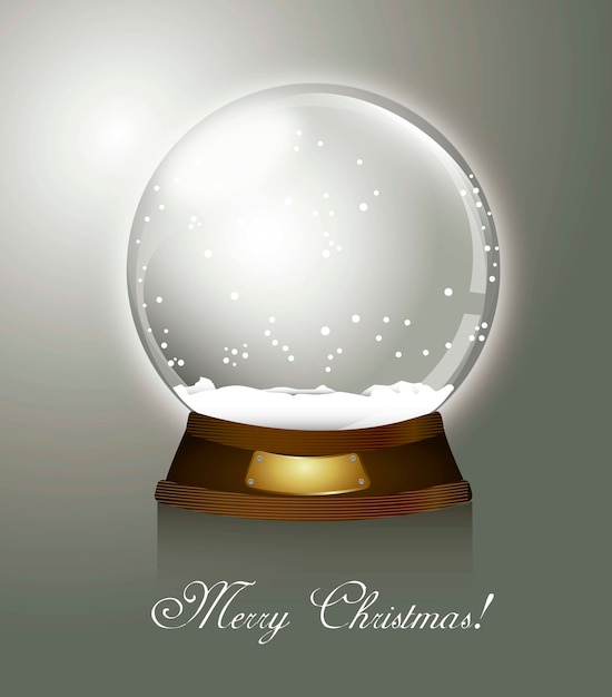 Christmas snow globe over gray background merry christmas vector