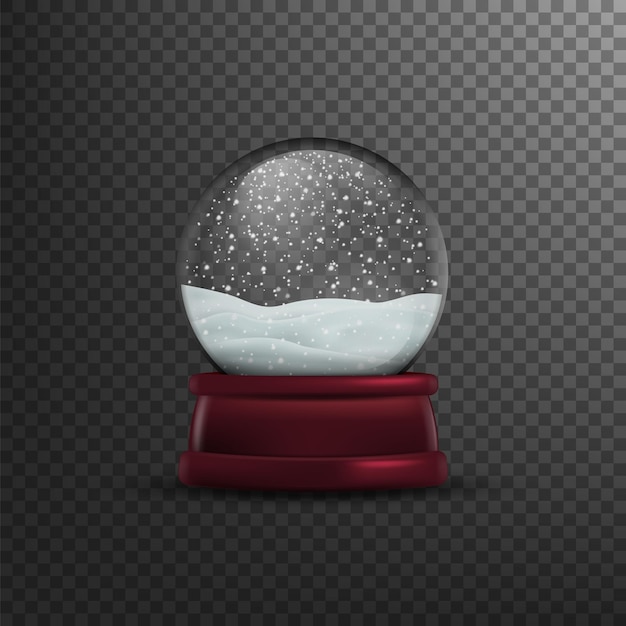 Christmas snow globe Isolated on transparent background Vector illustration