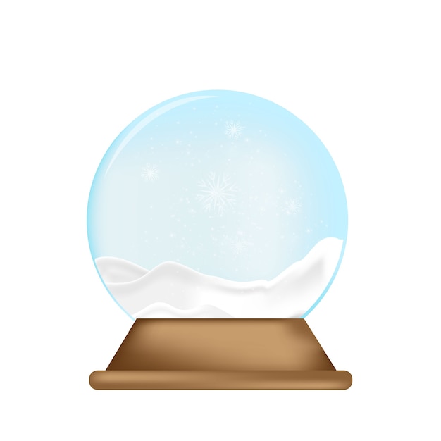 Vector christmas snow globe. magic ball