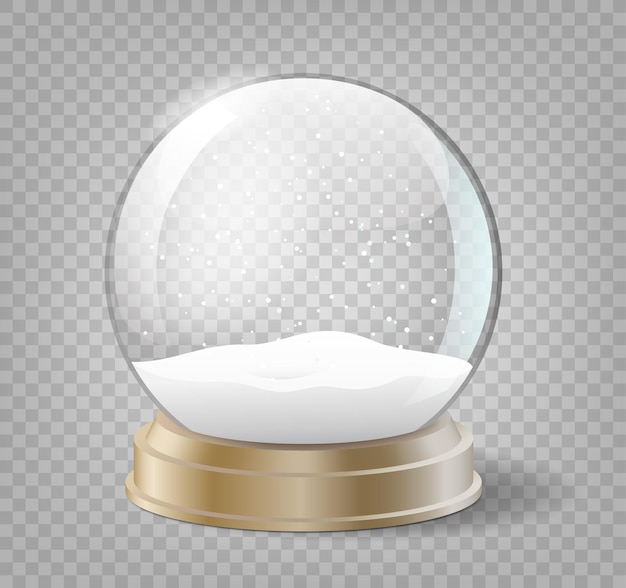 Christmas snow globe on transparent background