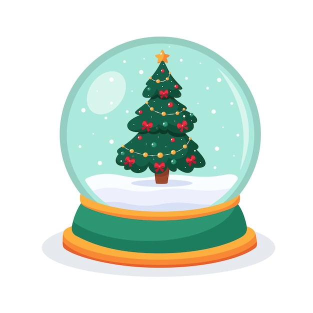 Christmas snow globe with a firtree inside