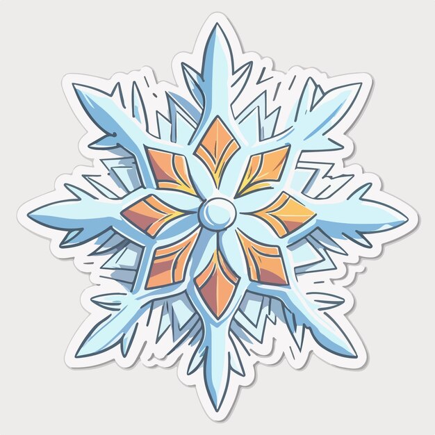 Christmas snowflake cartoon sticker xmas snowflake stickers isolated decoration