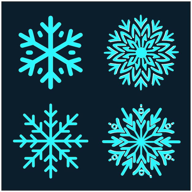 Vector christmas snowflake crystal vector set free downlaod