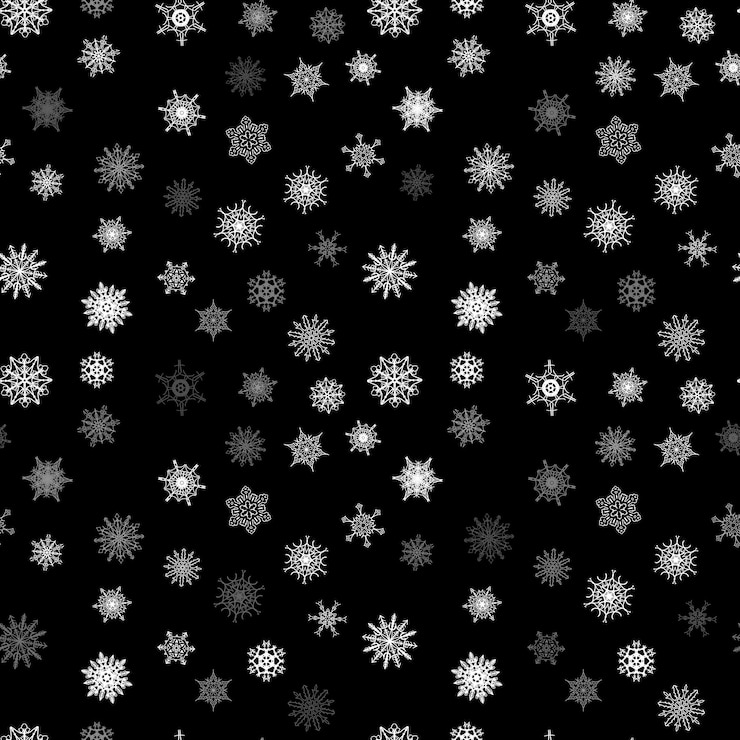 Vector christmas snowflake seamless pattern with tiled falling snow