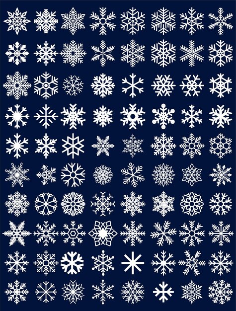 Vector christmas snowflake set