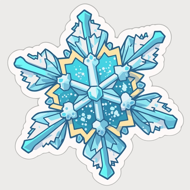 Vector christmas snowflake sticker xmas snowflake stickers elements newyear holidays