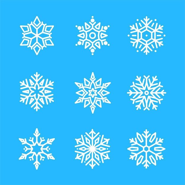 Christmas snowflake vector illustrations set
