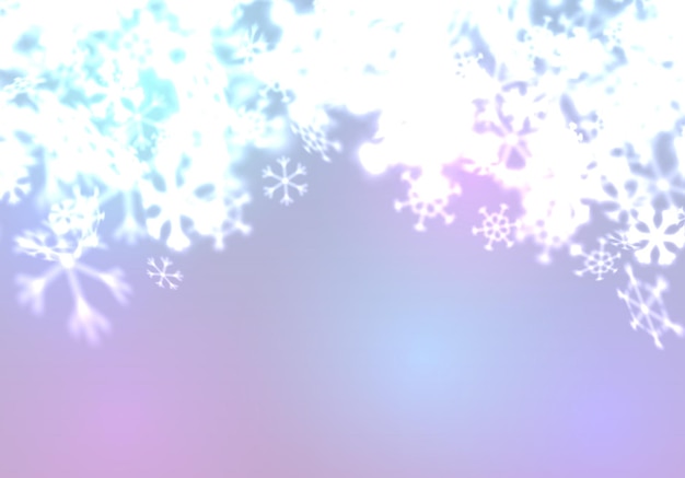 Vector christmas snowflakes background with falling and swirling winter snow made of blurred shiny snowflakes. beautiful seasonal ornament for invitation, xmas card or holiday poster