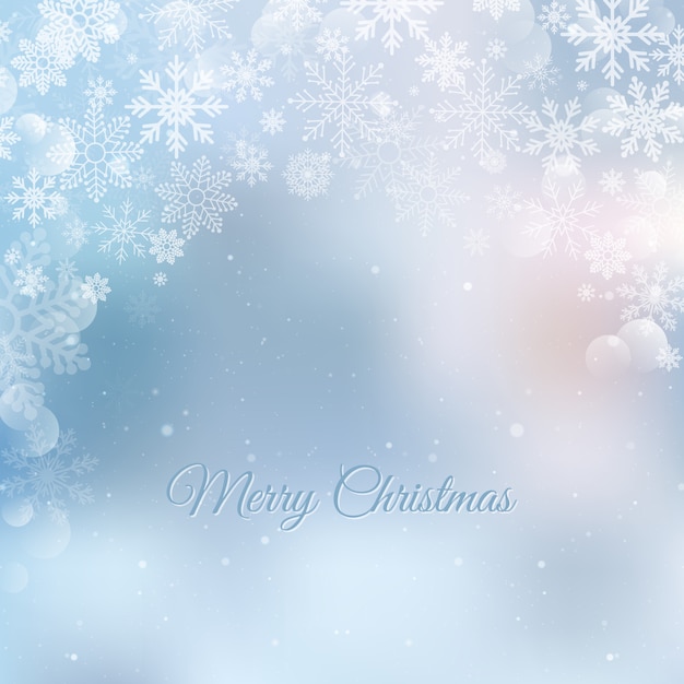 Christmas Snowflakes Blurred Background