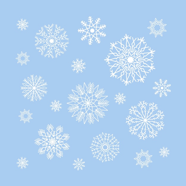 Рождественская коллекция снежинок круг орнамент набор орнамент круглый узор синий