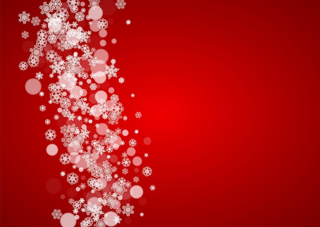 Christmas snowflakes on red background