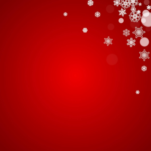 Christmas snowflakes on red background