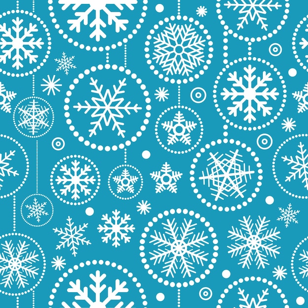 Christmas snowflakes seamless pattern Merry Christmas and Happy New Year