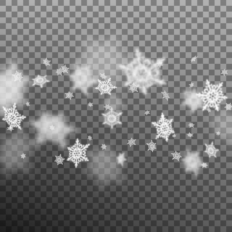 Vector christmas snowflakes shallow dof on transparent background. and also includes