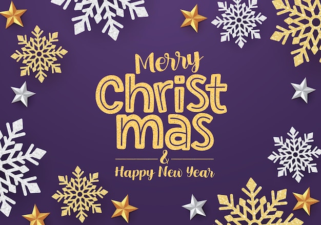 Christmas snowflakes vector banner design Merry christmas greeting card