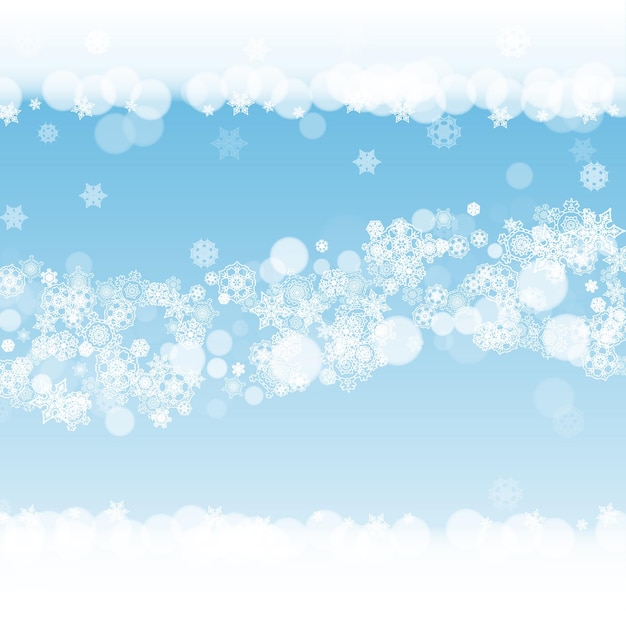 Christmas snowflakes on winter background