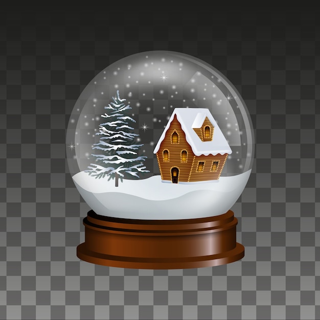 Christmas snowglobe illustration