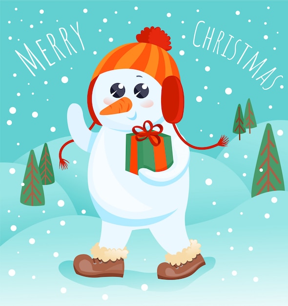 Christmas Snowman Background