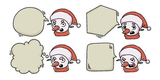 크리스마스 눈사람 버블 채팅 배너 세트