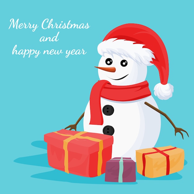 Christmas snowman card design 