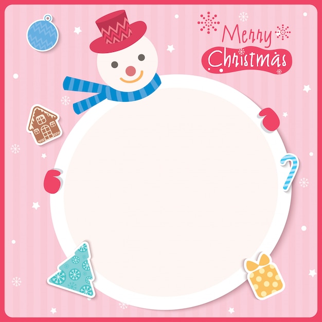 Christmas snowman pink