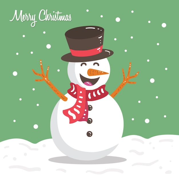 Christmas snowman vector illustration