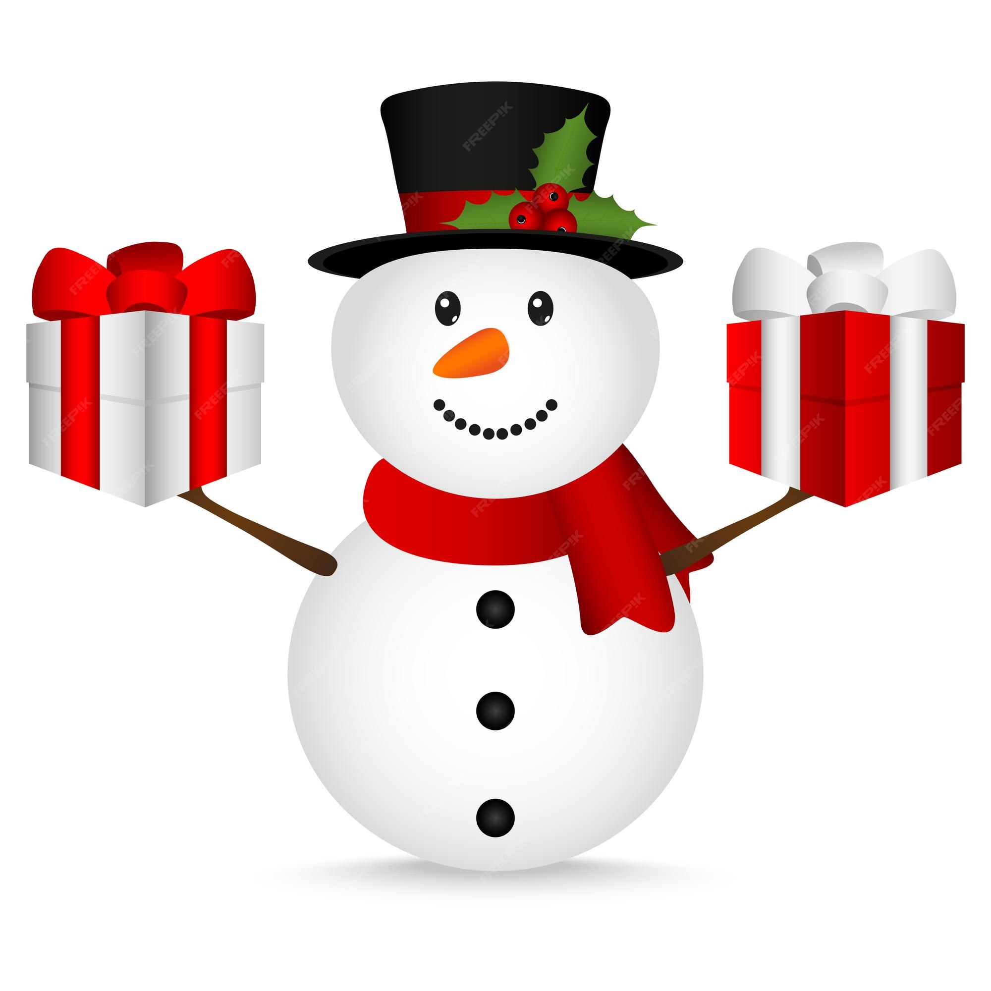 Premium Vector Christmas snowman on white background vector illustration