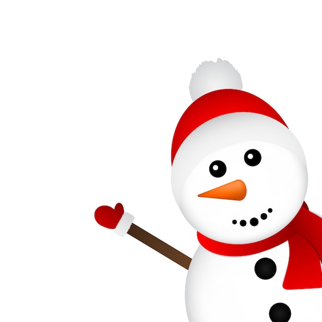 Christmas Snowman on white background vector illustration