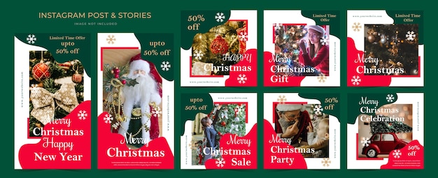 christmas Social media advertisement template banner for stories and post promotion.