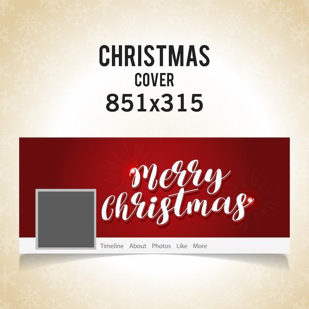 Christmas social media cover icon with red background