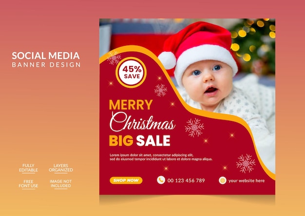 Christmas Social Media Post design template