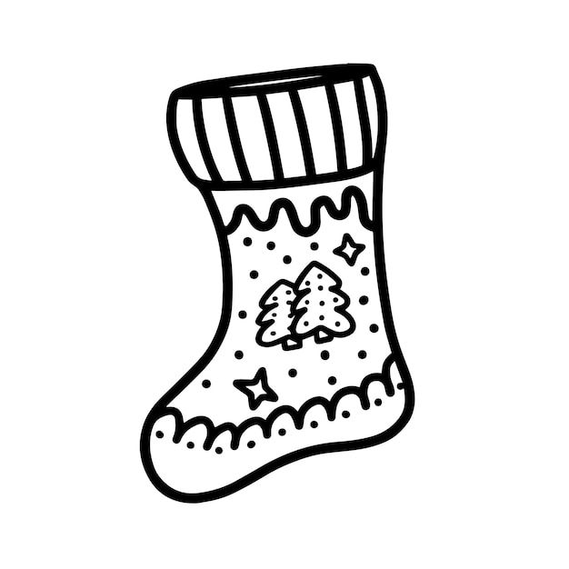 Christmas sock in Doodle style