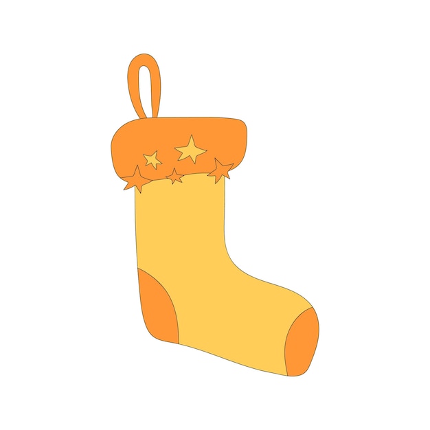 Christmas sock illustration New Year decorative vector element colorful holiday sock icon