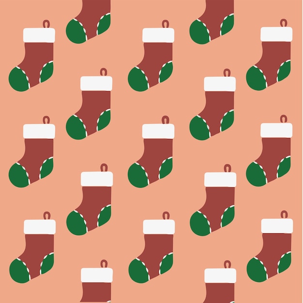 クリスマス靴下パターン背景ソーシャルメディア投稿クリスマスベクトルイラスト