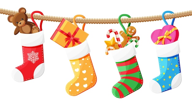 Vector christmas sock stocking