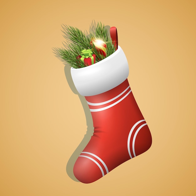 プレゼントが入ったクリスマスソックス。