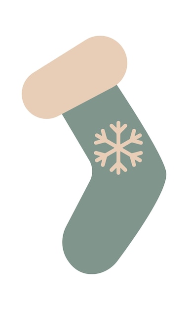 Christmas socks decor element flat icon Winter holiday