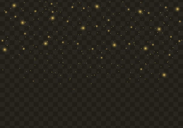 Christmas sparkles, bokeh lights effect, dust sparks, bright stars shine on a background. Vector.