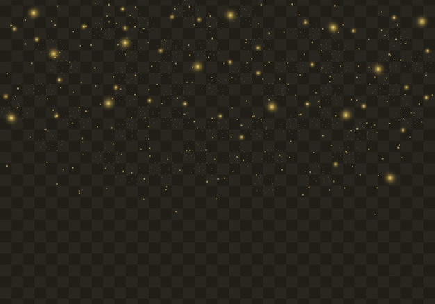 Christmas sparkles, bokeh lights effect, dust sparks, bright stars shine on a background. vector.